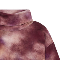Hundred Pieces Aop Blur Burgundy Long Organic Cotton Blur Burgundy Dress