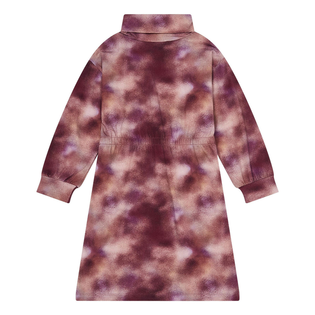 Hundred Pieces Aop Blur Burgundy Long Organic Cotton Blur Burgundy Dress