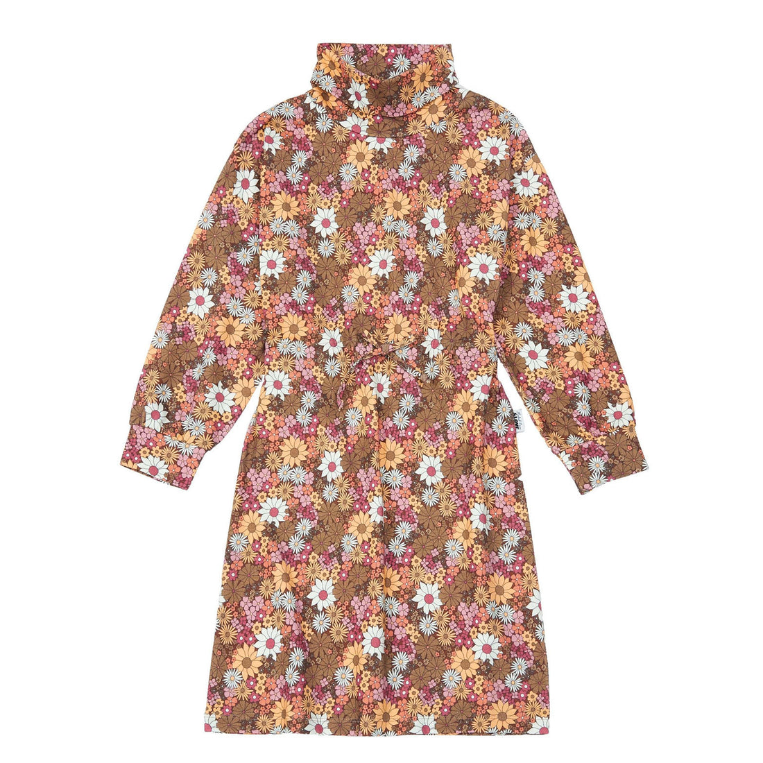 Hundred Pieces Aop Retro Flower Long Organic Cotton Retro Flower Dress