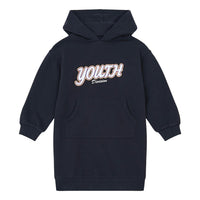 Hundred Pieces Off Black Organic Cotton Youth Division Hoodie Dress