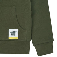 Hundred Pieces Khaki Organic Cotton Zipped Sweatshirt Sherpa Lined