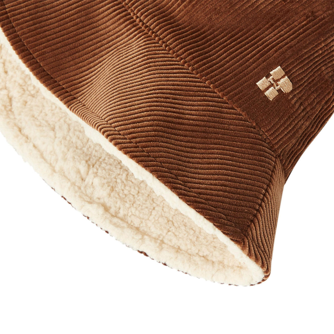 Hundred Pieces Tan Velvet Corduroy Bucket Hat Sherpa Lined Reversible