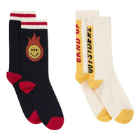 Hundred Pieces Navy Blue Pack 2 Pairs Of Socks Flamme Outsiders
