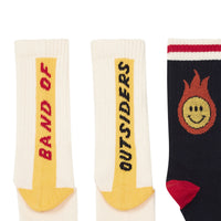 Hundred Pieces Navy Blue Pack 2 Pairs Of Socks Flamme Outsiders
