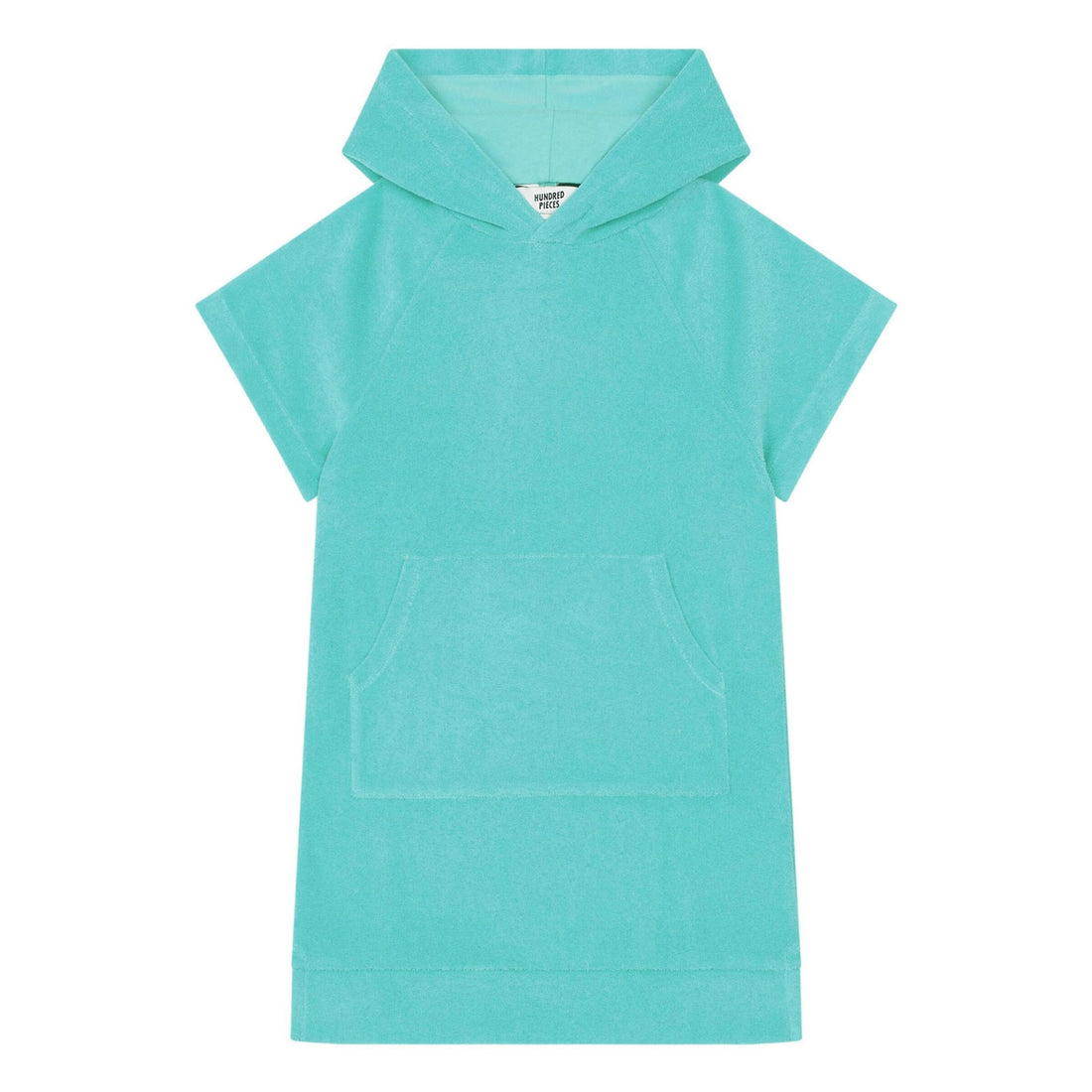 Hundred Pieces Aqua Organic Terry Cloth Hoodie Dress