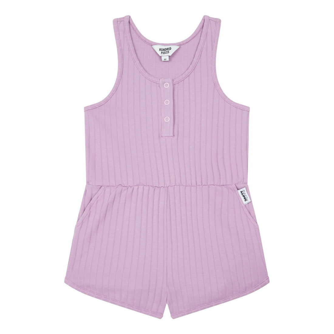 Hundred Pieces Mauve Ribbed Playsuit