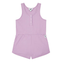 Hundred Pieces Mauve Ribbed Playsuit