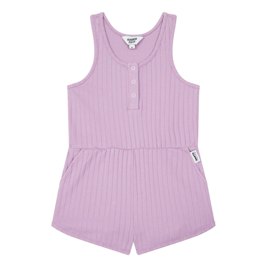 Hundred Pieces Mauve Ribbed Playsuit