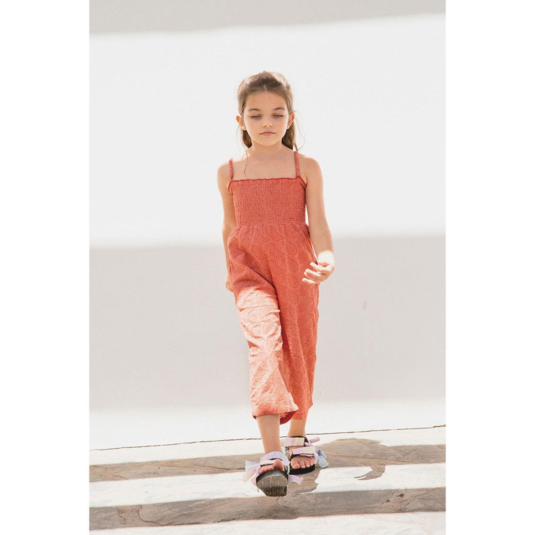 Hundred Pieces Flowy Tangerine Jumpsuit