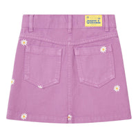 Hundred Pieces Embroidered Flower Denim Skirt