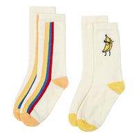 Hundred Pieces Banana Stripes Socks - Set of 2 Pairs