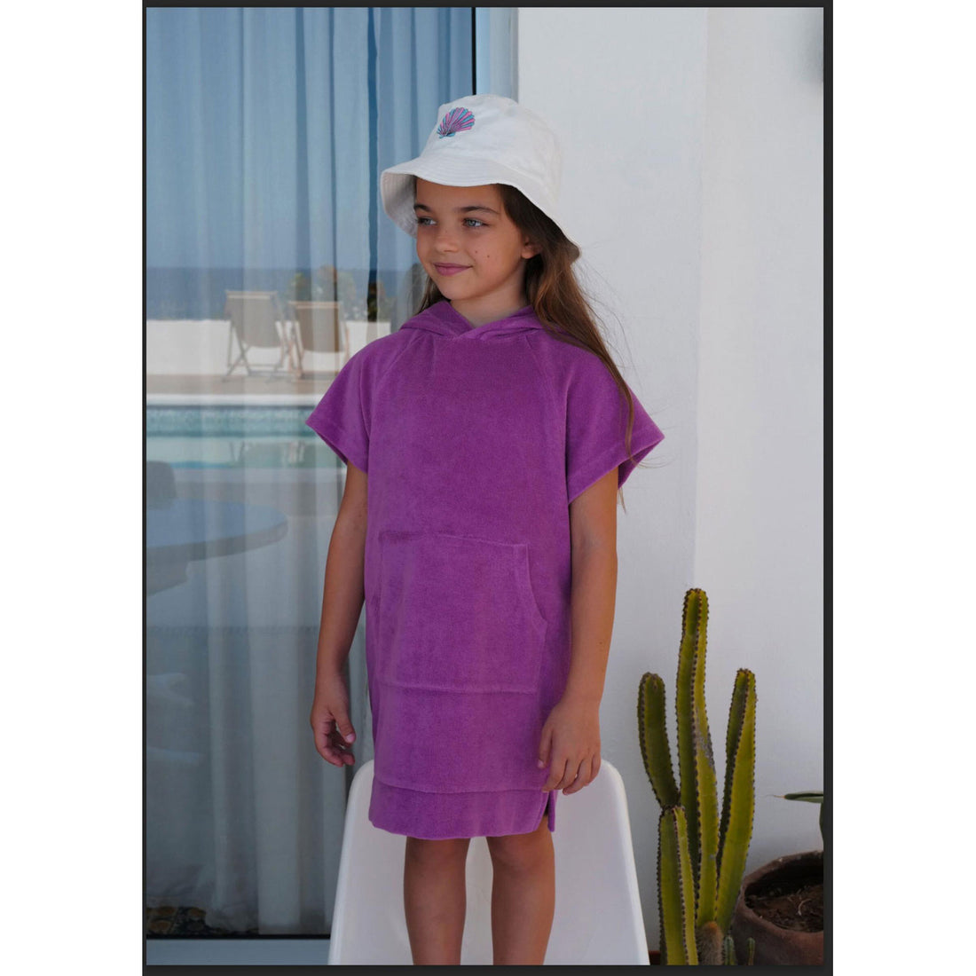 Hundred Pieces Mauve Organic Terry Cloth Hoodie Dress