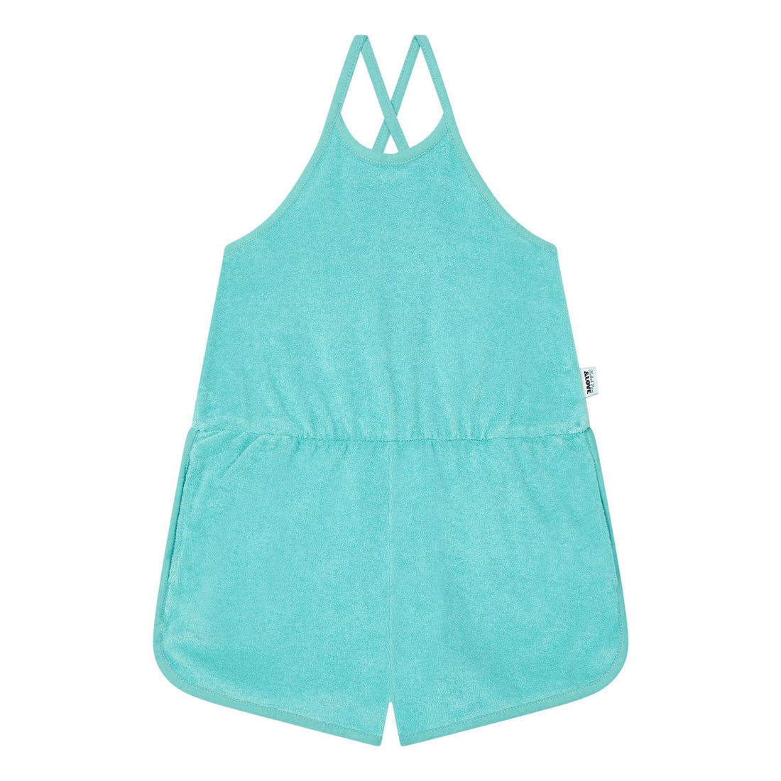 Hundred Pieces Aqua Organic Terry Cloth Playsuit
