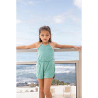 Hundred Pieces Aqua Organic Terry Cloth Playsuit