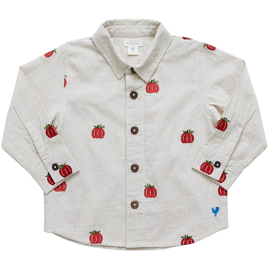 Pink Chicken Jack Shirt - Pumpkin Embroidery