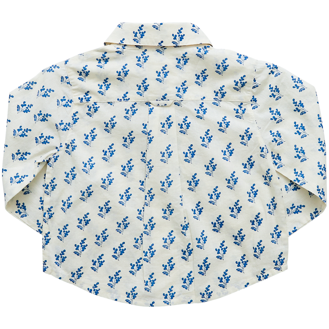 Pink Chicken Jack Shirt - Dark Blue Royal Block Print