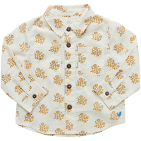 Pink Chicken Jack Shirt - Light Brown Block Print