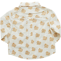 Pink Chicken Jack Shirt - Light Brown Block Print