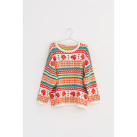Fish and Kids Multicolor Flowers Womens Sweater