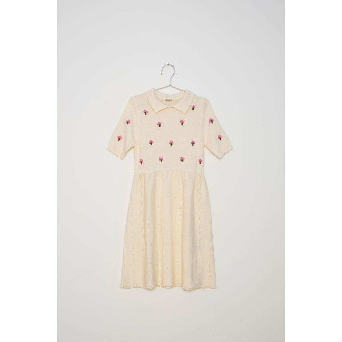 Fish and Kids Ecru Embroidered Small Flowers Dress