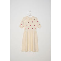 Fish and Kids Ecru Embroidered Small Flowers Dress