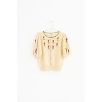 Fish and Kids Butter Flowers Balloon Sleeve Top