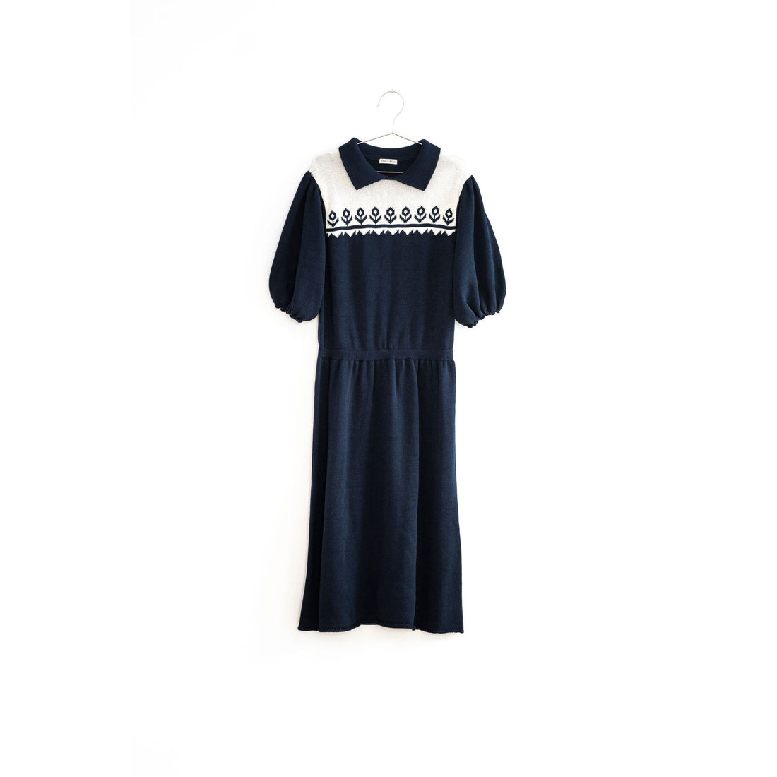 Fish and Kids Retro Knitted Flowers Dress