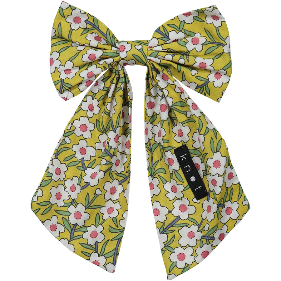 Knot Hairbands Marigold Print Floral Bow Clip
