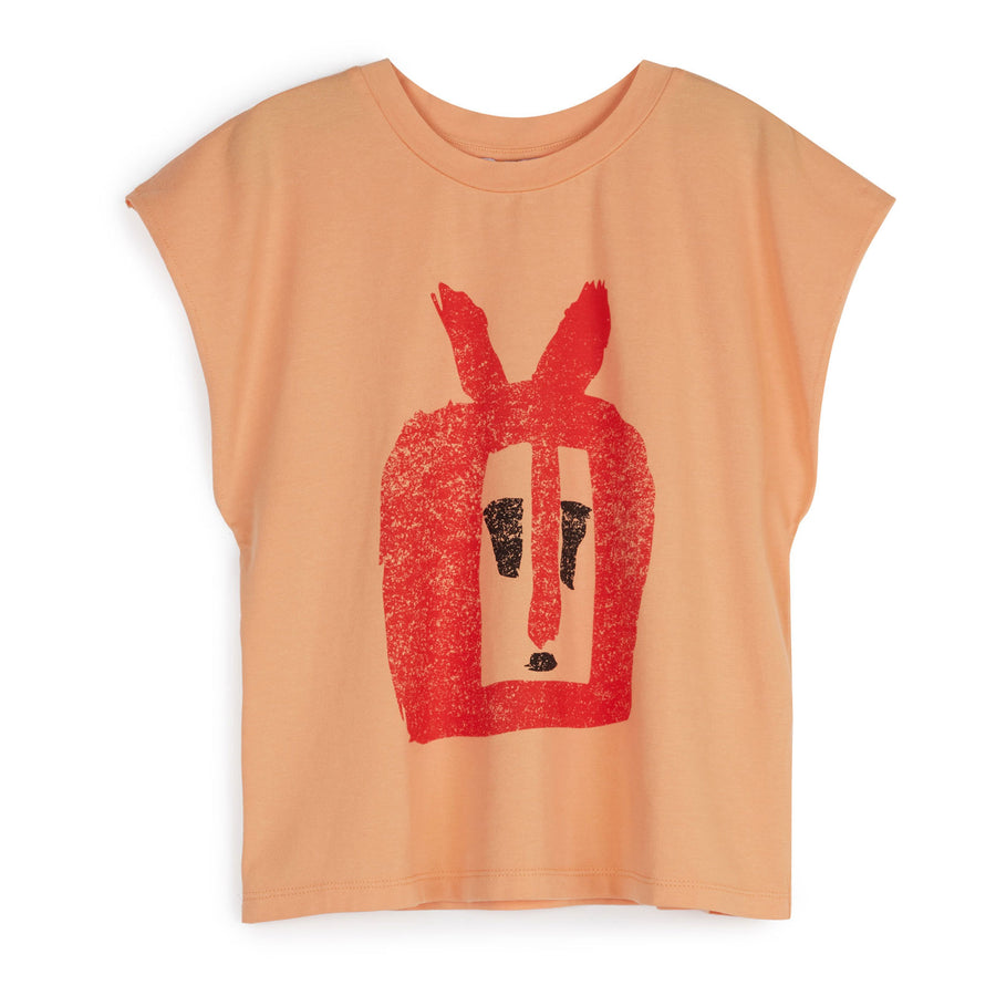 Wolf and Rita Art Tv Peach Flor Tee