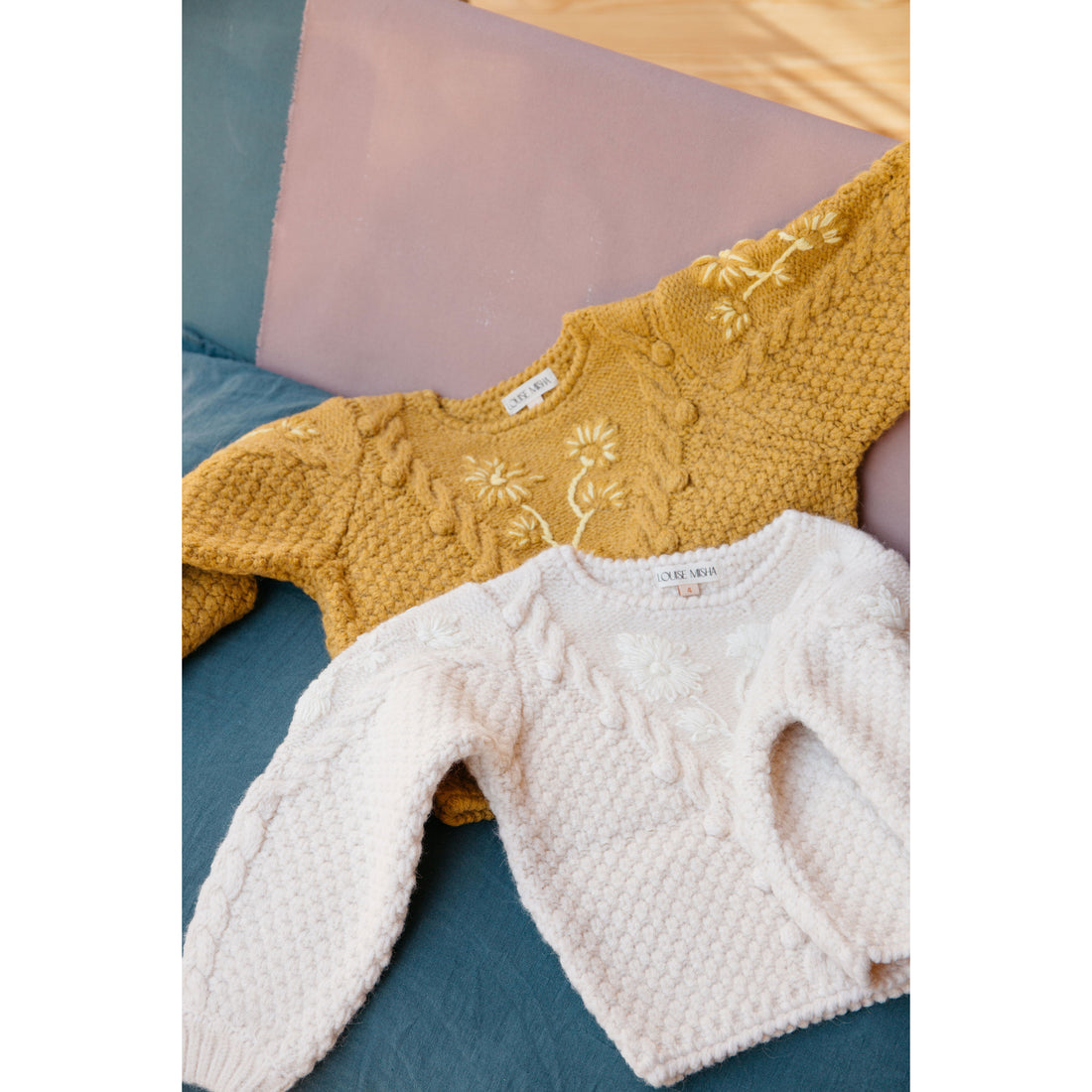 Louise Misha Cream Acacia Baby Sweater