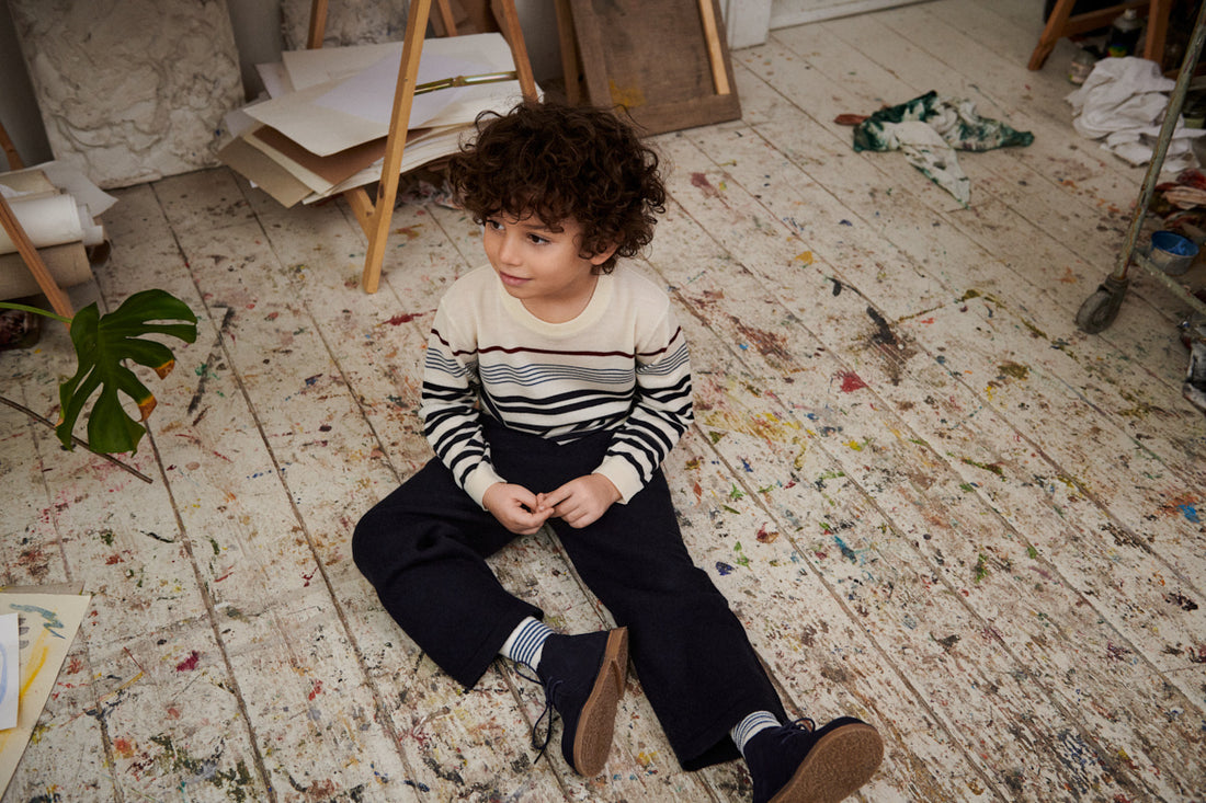 FUB Striped Top - Ecru/Dark Navy/Indigo/Be