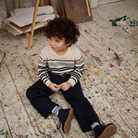 FUB Striped Top - Ecru/Dark Navy/Indigo/Be