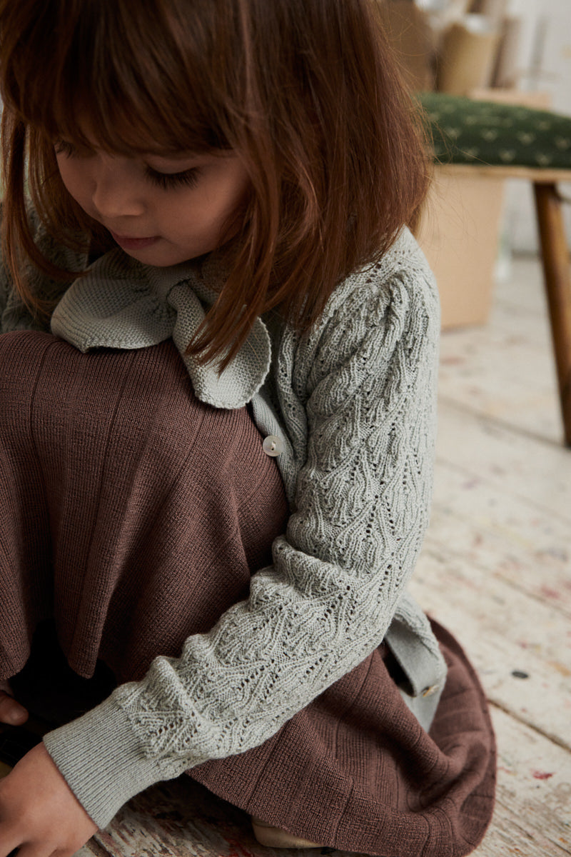 FUB Baby Pointelle Cardigan - Pale Sage