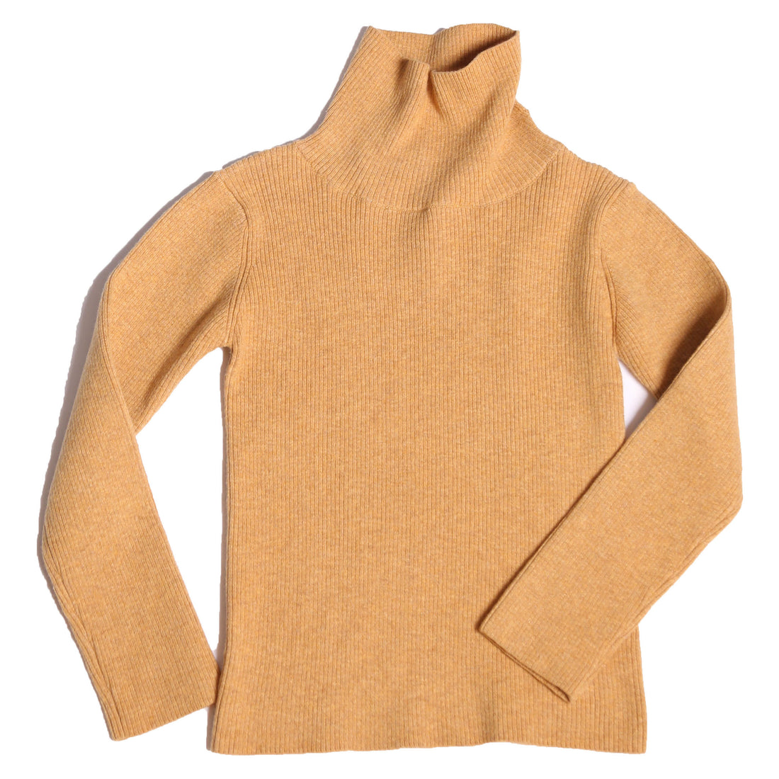 Tia Cibani Gold Slim Fit Ribbed Turtleneck