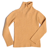 Tia Cibani Gold Slim Fit Ribbed Turtleneck