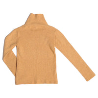 Tia Cibani Gold Slim Fit Ribbed Turtleneck