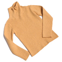 Tia Cibani Gold Slim Fit Ribbed Turtleneck