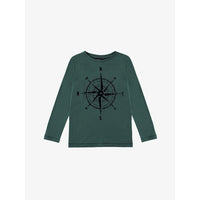Yporque Dark Green Compass Textured Tee