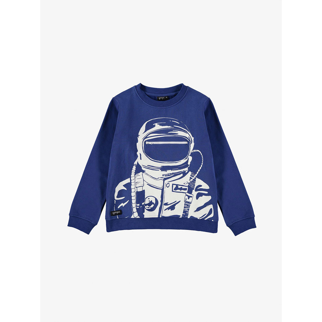 Yporque Electric Blue Astronaut Zipper Sweatshirt