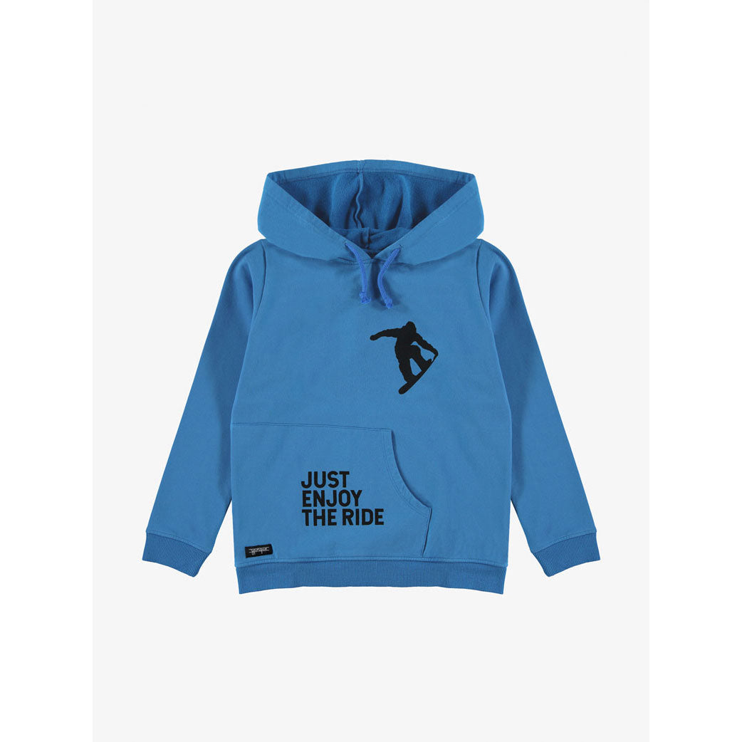 Yporque Blue Snowboarder Big Hoodie