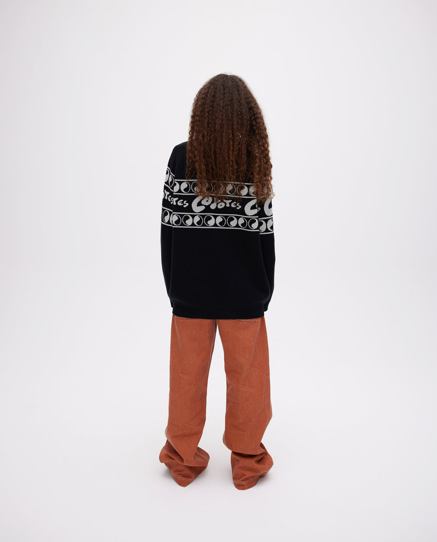 Les Coyotes de Paris Black Kerolyn Knit Sweater With Graphic
