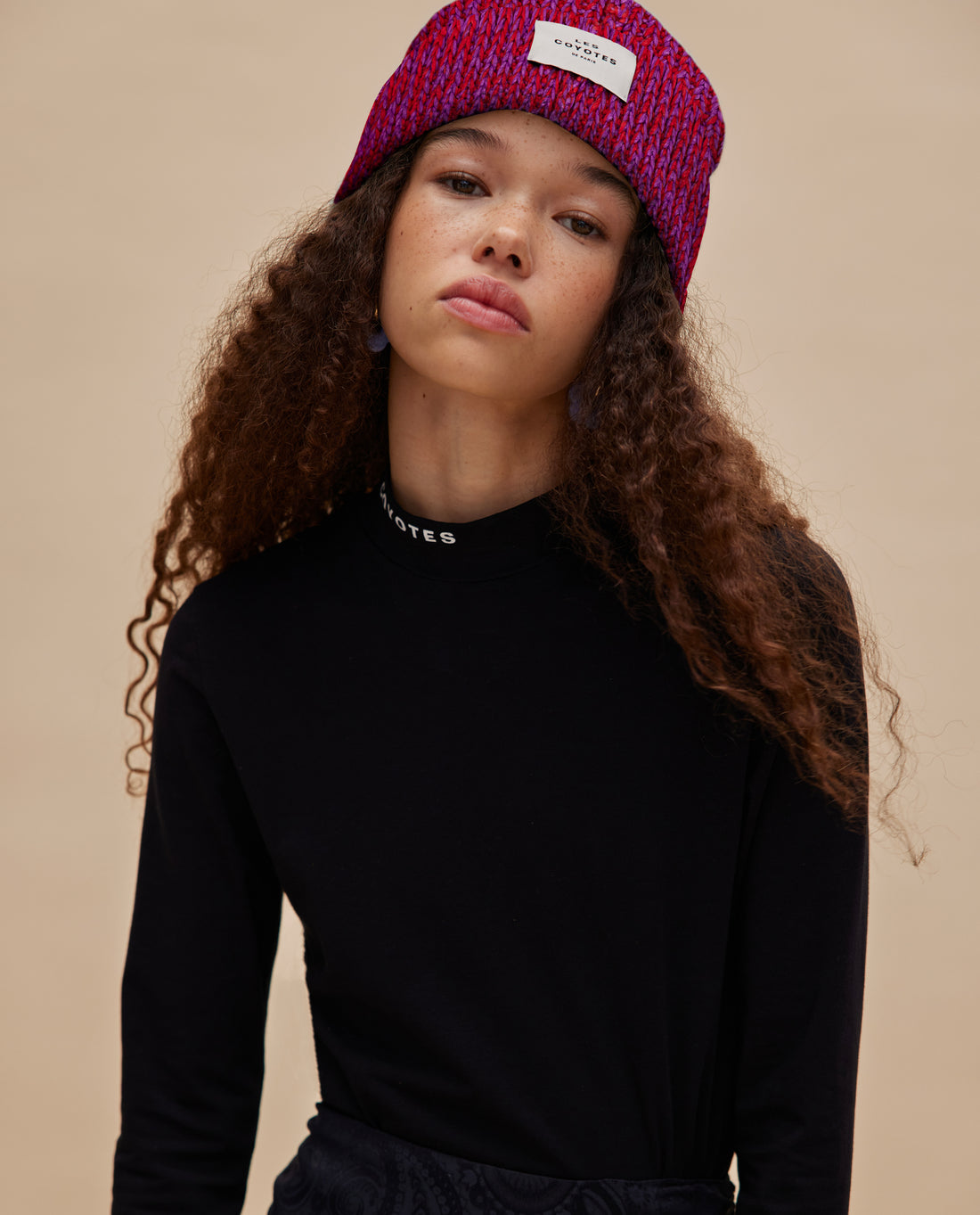Les Coyotes de Paris Laiza Fitted Logo Turtleneck