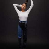 Les Coyotes de Paris White Lauren Fitted Long Sleeve Tshirt