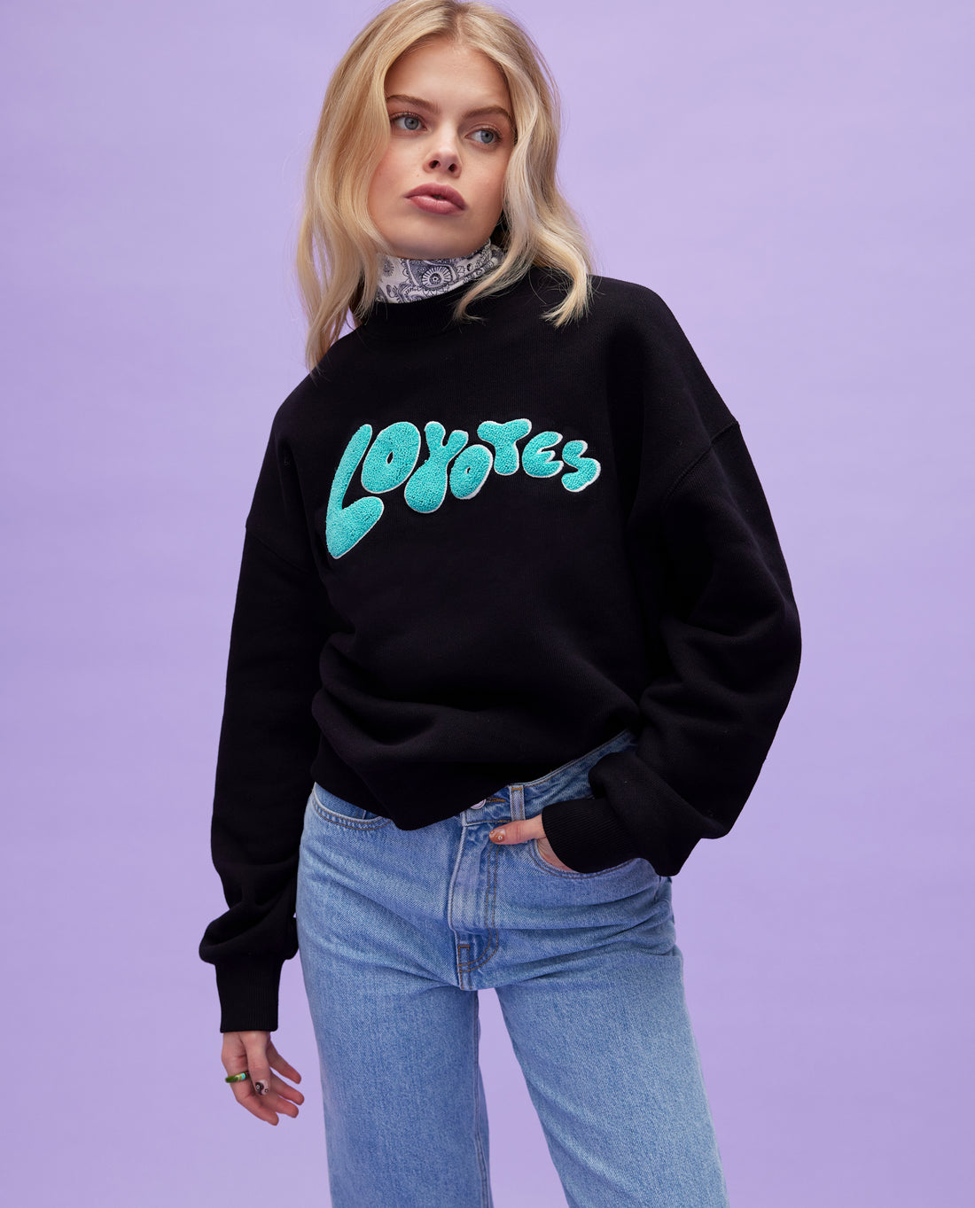 Les Coyotes de Paris Black Lily Oversized Sweater With Graphic Logo