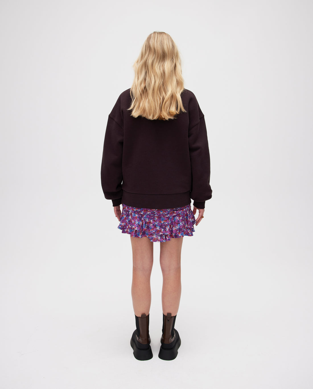 Les Coyotes de Paris Brown Lori Crewneck Oversized Sweatshirt With Logo