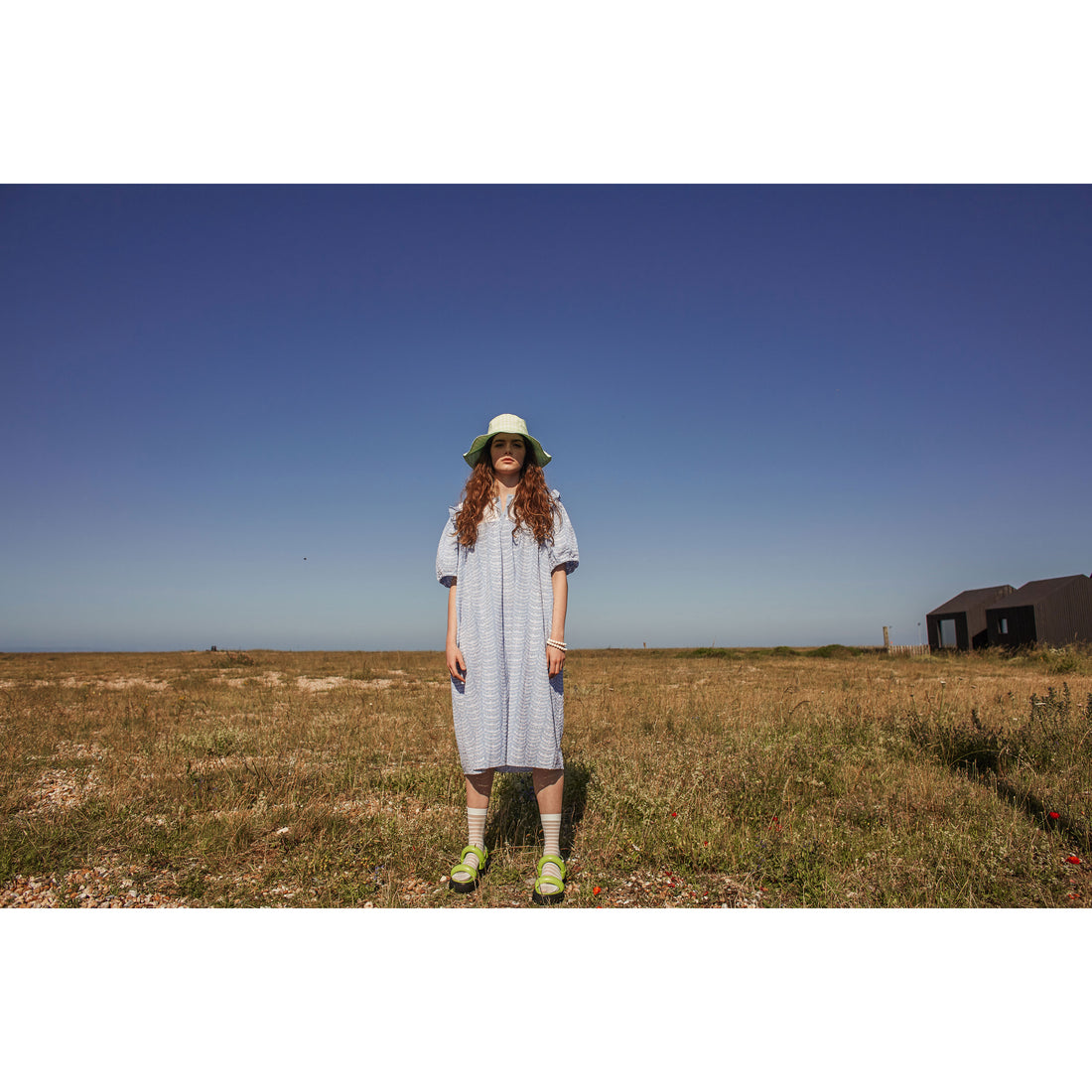 Fish and Kids Off White/Blue Guipure Womens Dress