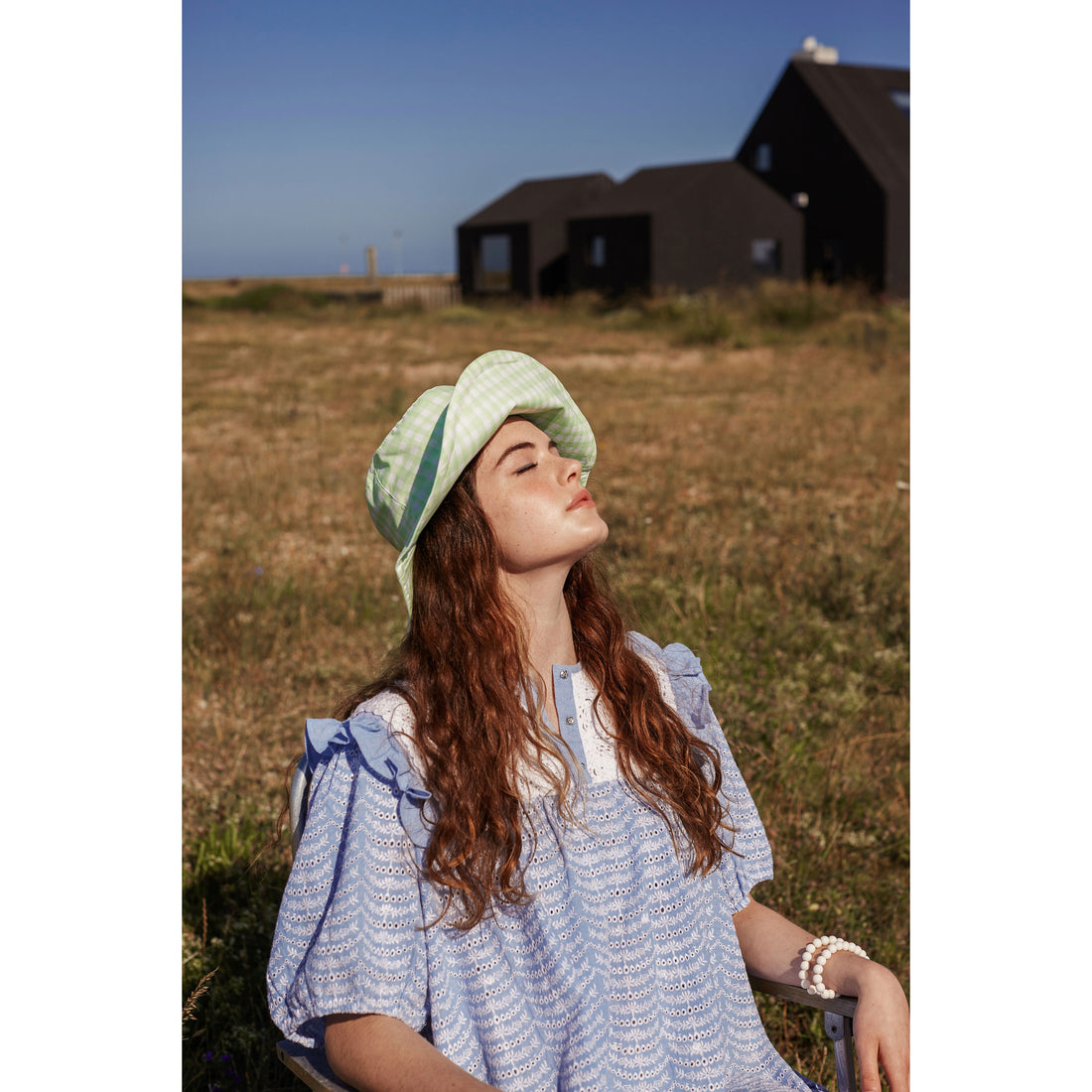 Fish and Kids Off White/Blue Guipure Womens Dress