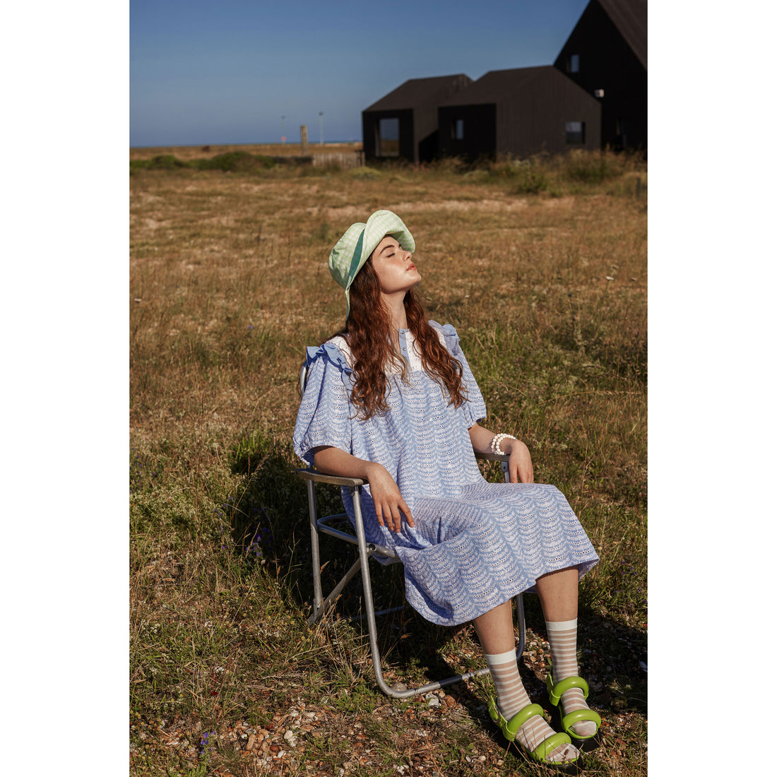 Fish and Kids Off White/Blue Guipure Womens Dress