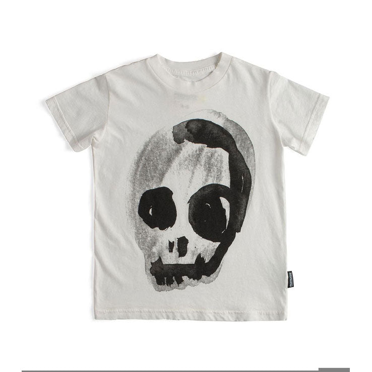 NUNUNU White Faded Skull T-Shirt