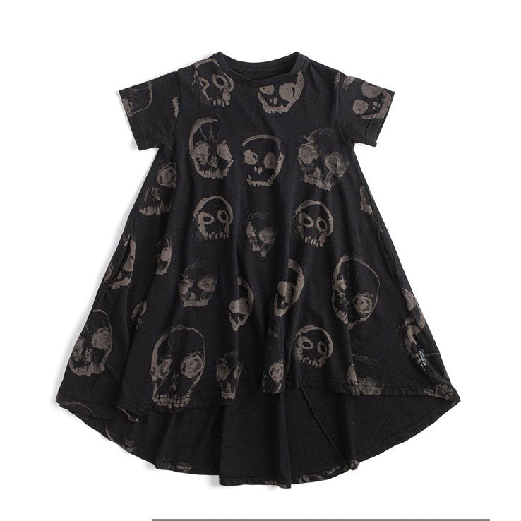 NUNUNU Black Faded Skulls Dress